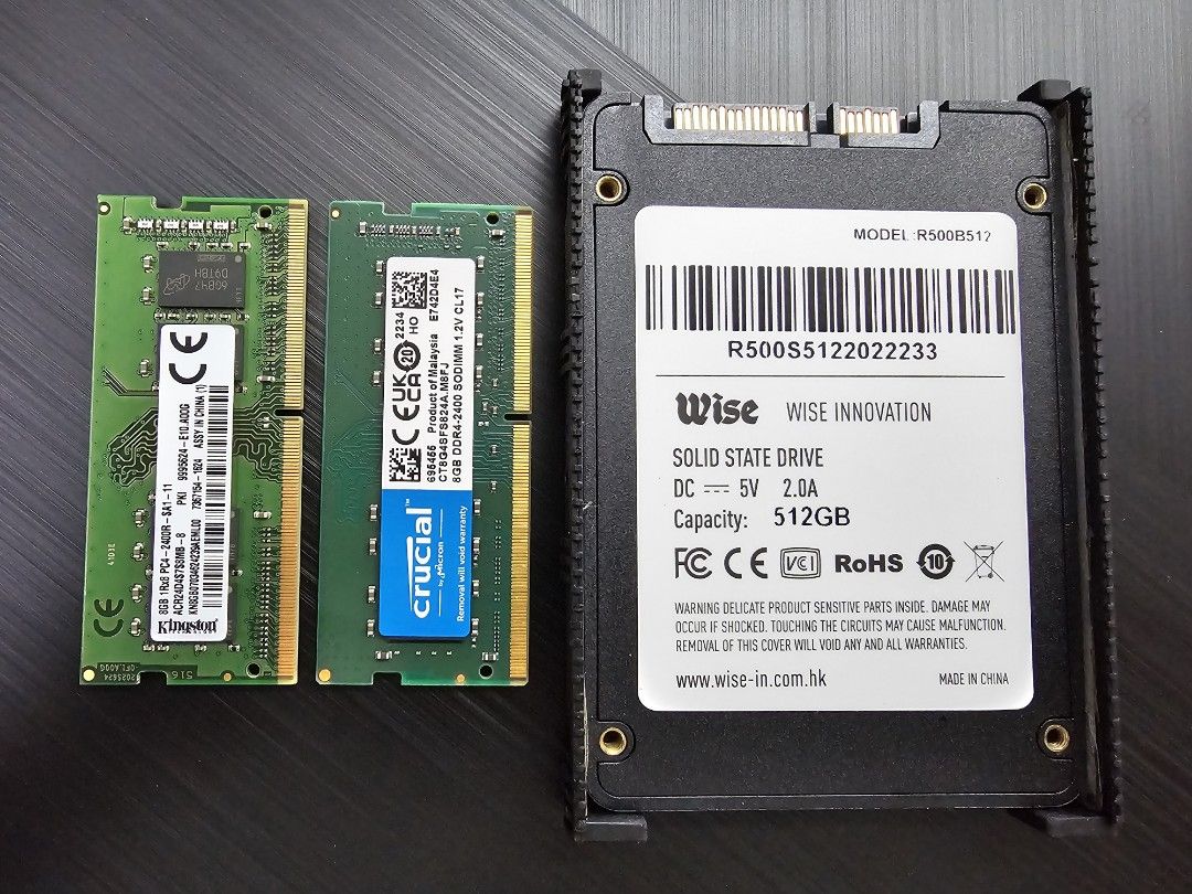 2 X 8GB RAM 512GB SSD for laptop Computers Tech Parts