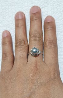 Akoya Pearl Grey Ring Silver (Japan)
