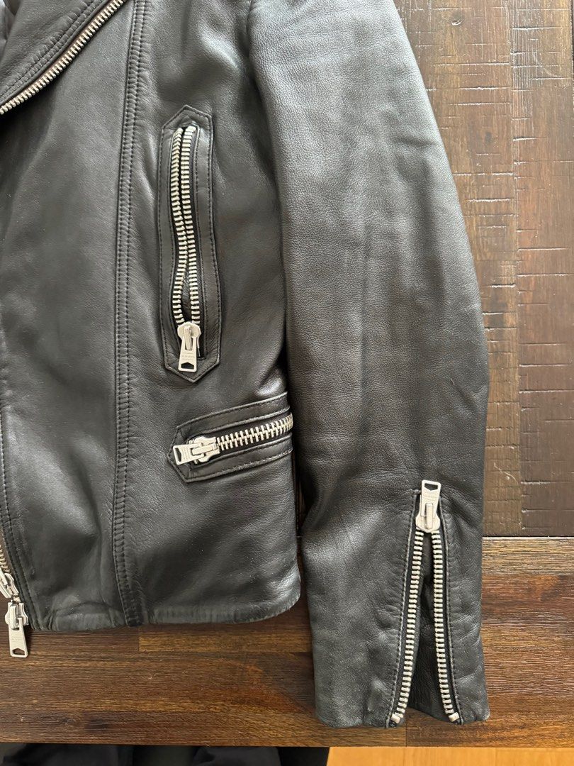 All saints used leather jacket online