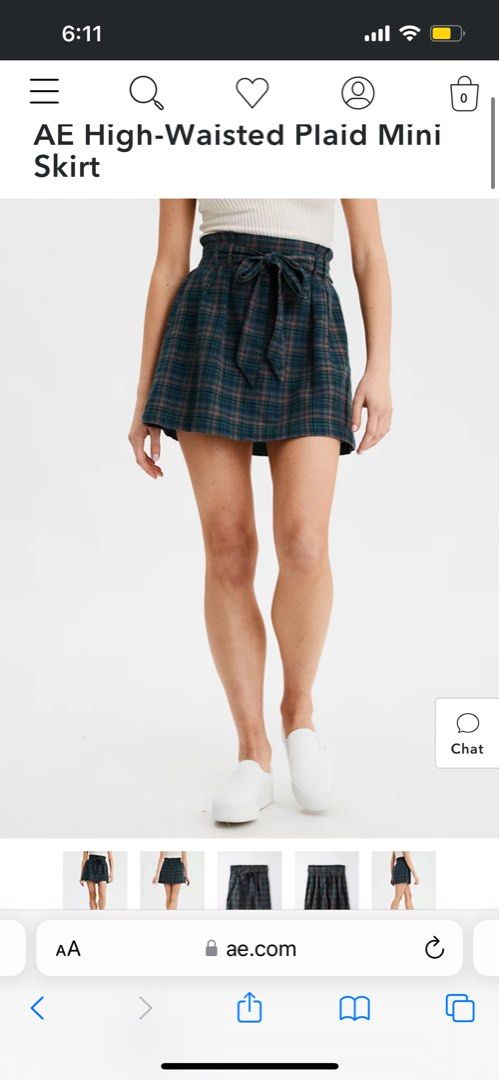 Ae high waisted plaid mini skirt hotsell