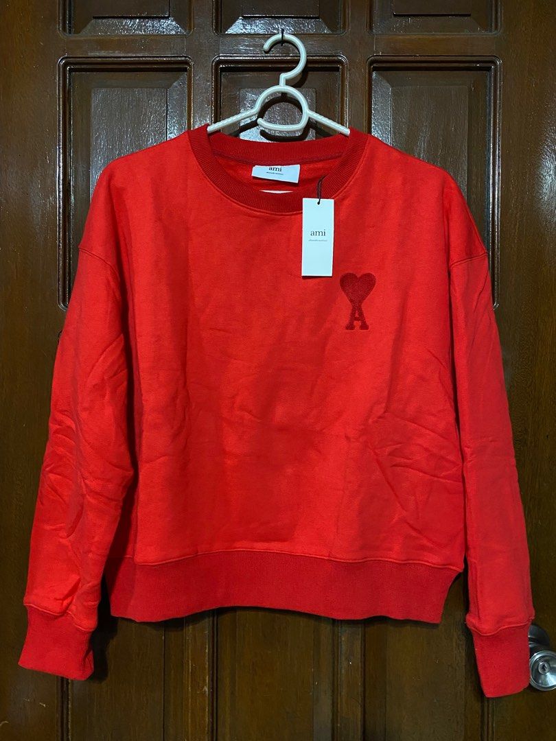 Plus size -Womens sweater / pullover- red (Category: Coats, Jackets and Outerwear) located in Quezon City. Submitted by goodstuff_4sale (Listing ID 1287569350, Image 3). Description: 📌NO refund/ return/ change if item new w tag AMI premium red sweater pullover fits L to 3XL women chest 26” length 25” waist 24” oversized , boxy length GCASH grab lalamove Jrs Goexpress J&T .