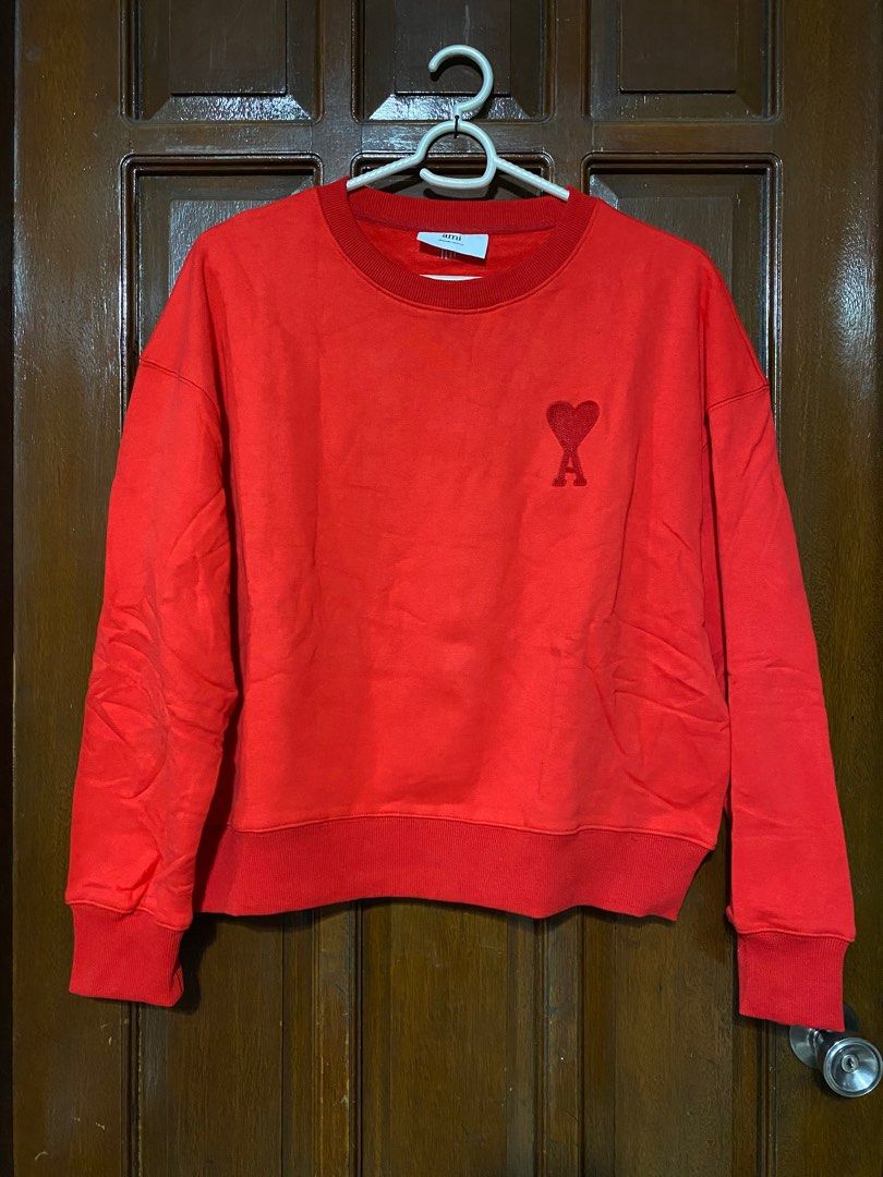 Plus size -Womens sweater / pullover- red (Category: Coats, Jackets and Outerwear) located in Quezon City. Submitted by goodstuff_4sale (Listing ID 1287569350, Image 2). Description: 📌NO refund/ return/ change if item new w tag AMI premium red sweater pullover fits L to 3XL women chest 26” length 25” waist 24” oversized , boxy length GCASH grab lalamove Jrs Goexpress J&T .