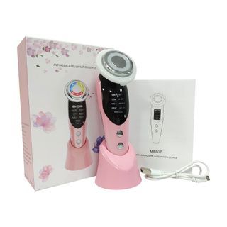 Anti aging wrinkle skin tightening facial lift ultrasonic microcurrents face massager rf ems led therapy beauty device
