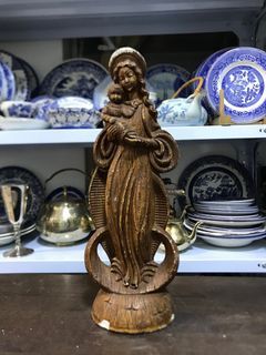 Antique Statue of Our Mother Mary and Child Jesus
