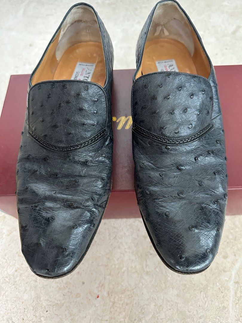 Antonio Grand Bottier genuine ostrich leather shoes Made in Italy
