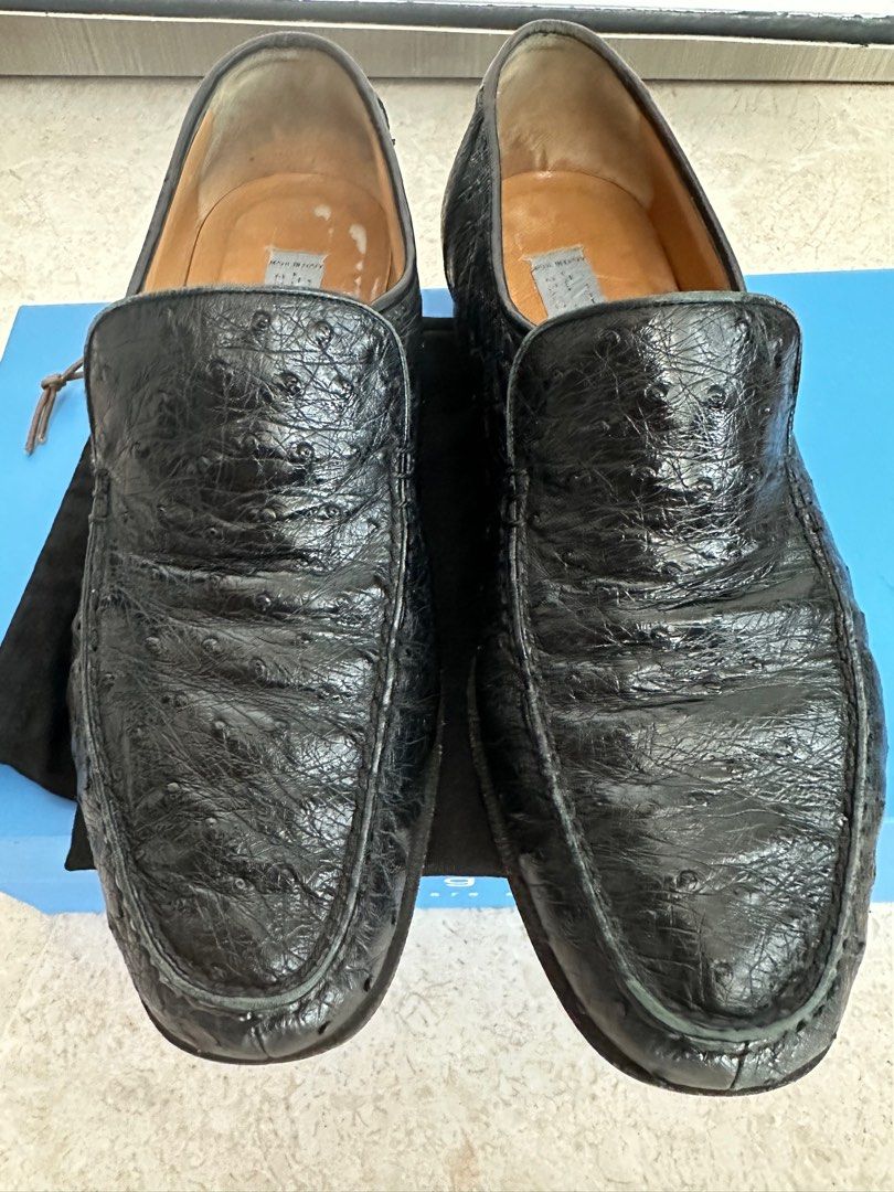 Antonio Grand Bottier genuine ostrich leather shoes Made in Italy