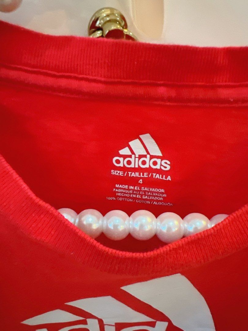Authentic Adidas Tshirt Red Color 4t size Kids Unisex Boy Girl