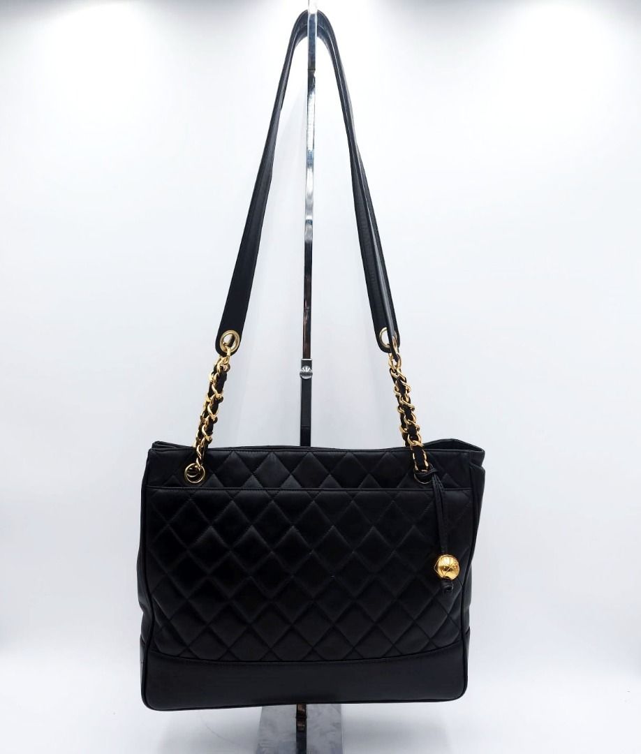 Authentic Chanel Grand Shopping Shoulder Bag and Tote with Gold