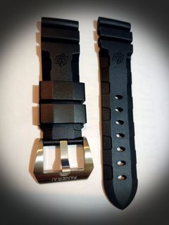 PAN BLACK RUBBER strap 22mm/20,mm Only No Other Sizes  With Buckle For 42mm head  Panerai Watch ONHAND Black 💯 fREESHIP