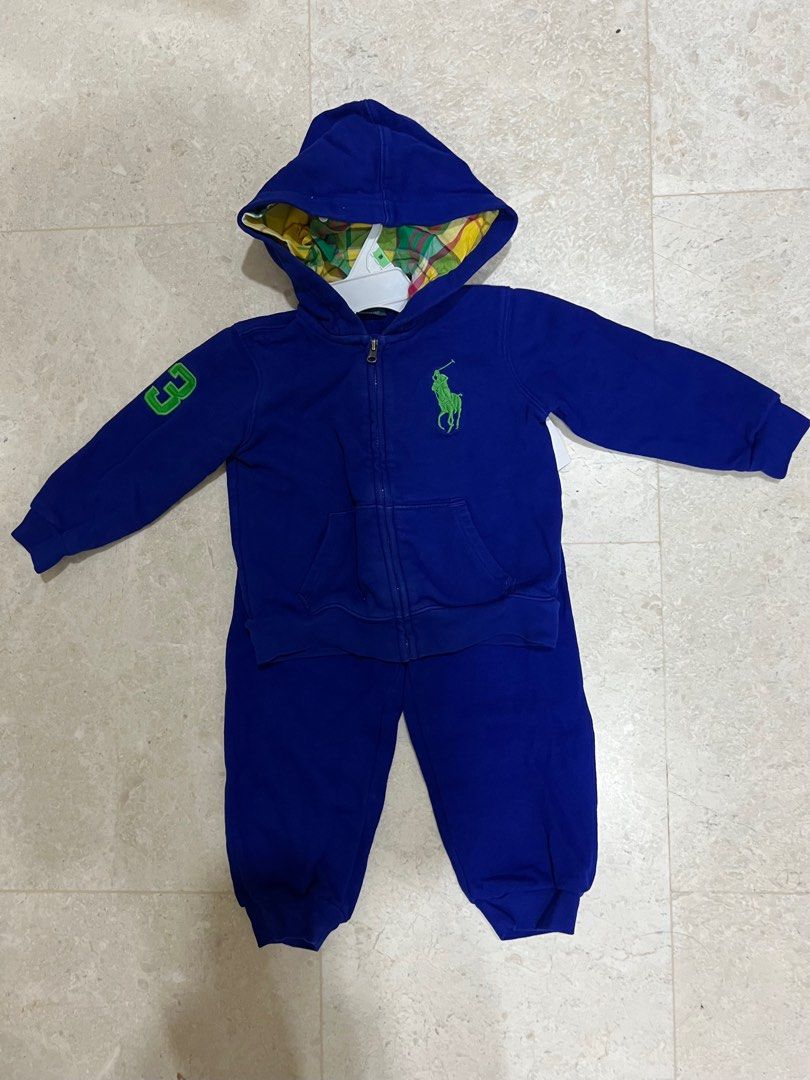 Brand New Ralph Lauren Big Pony Fleece Hoodie Set Babies Kids