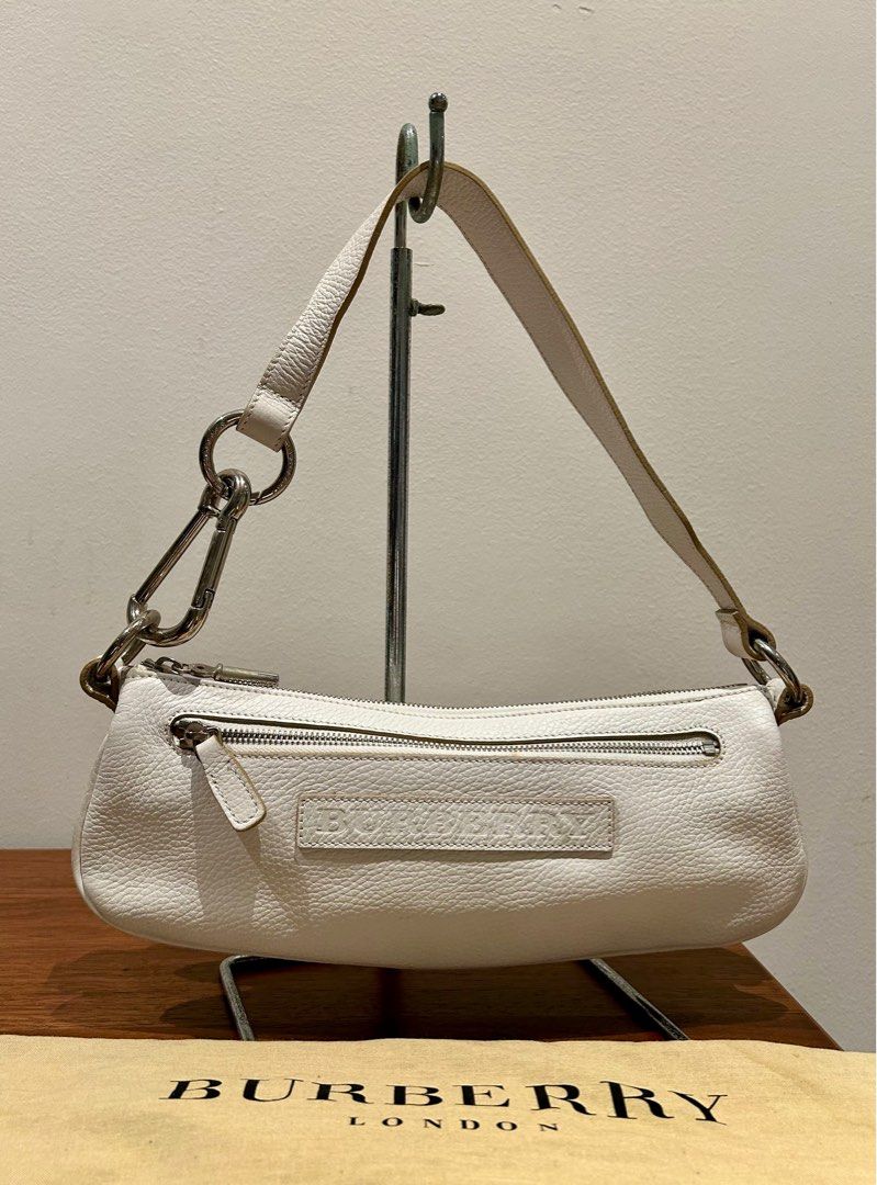 Burberry white leather online bag