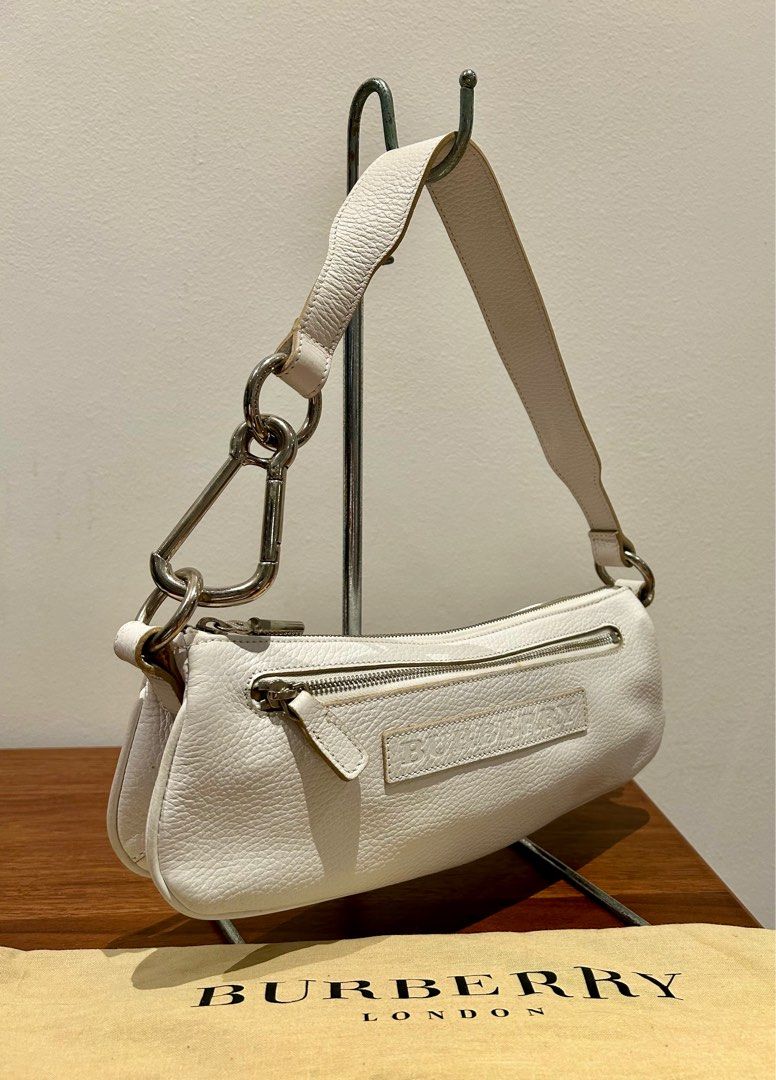 Burberry white hotsell leather bag