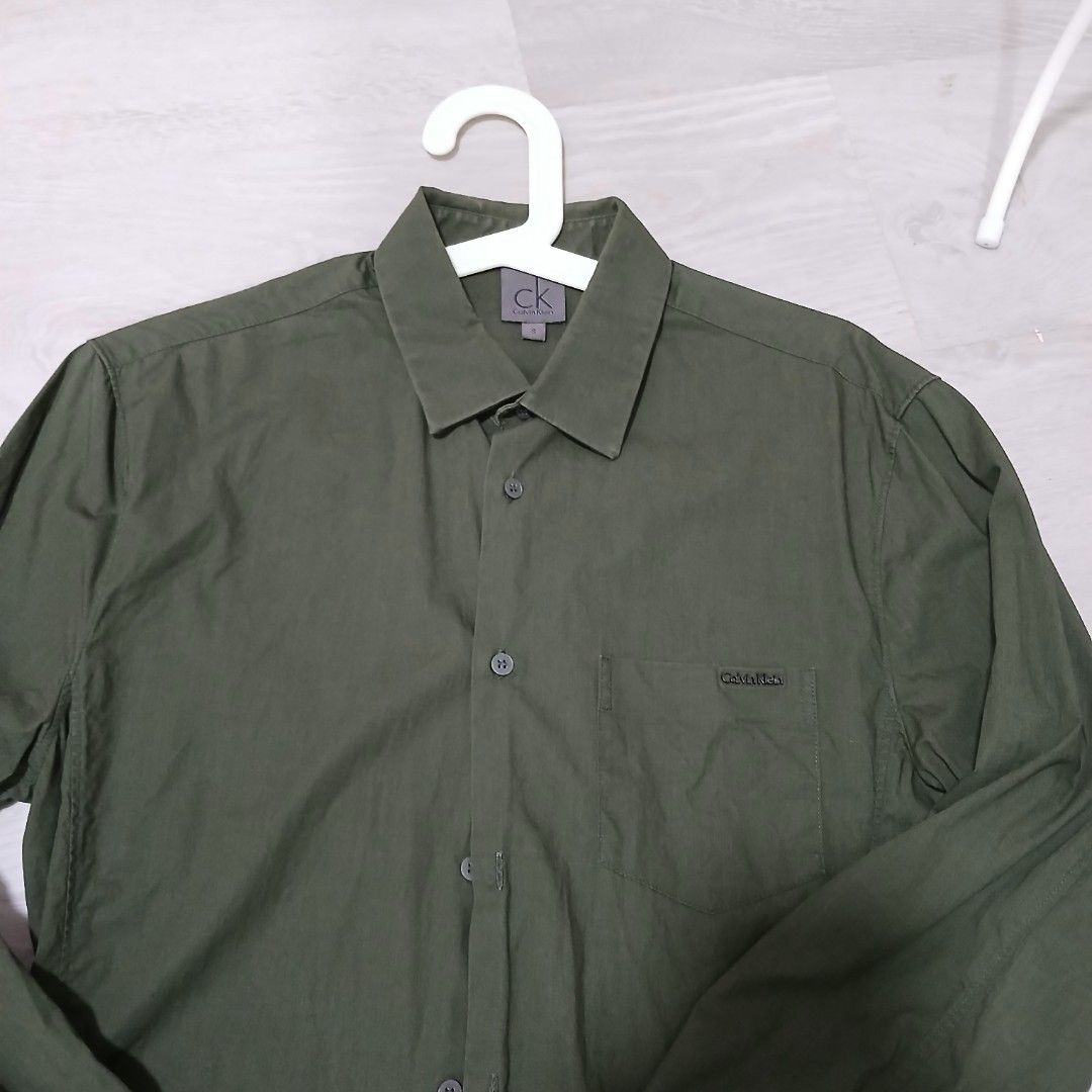 Calvin klein 2025 green dress shirt