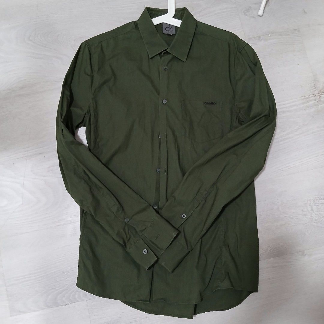 Calvin Klein Green Dress shirt Men s Fashion Tops Sets Formal