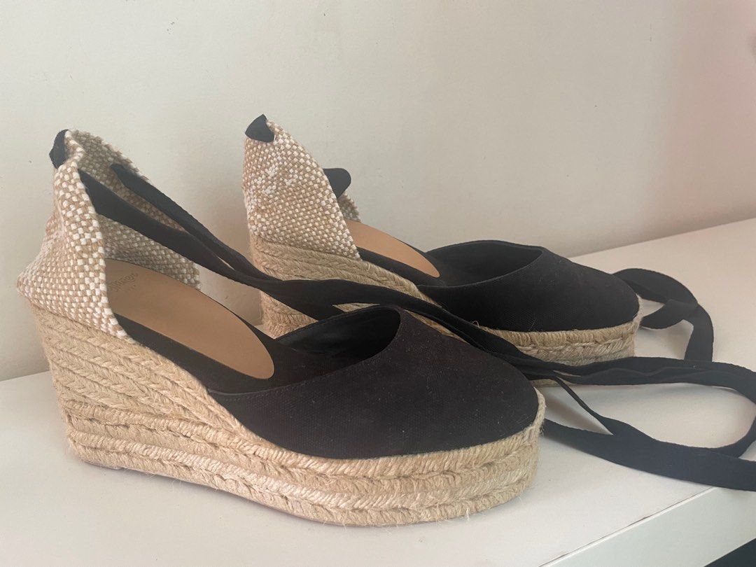 Castaner Carina 80mm ankle tie wedge sandals Women s Fashion