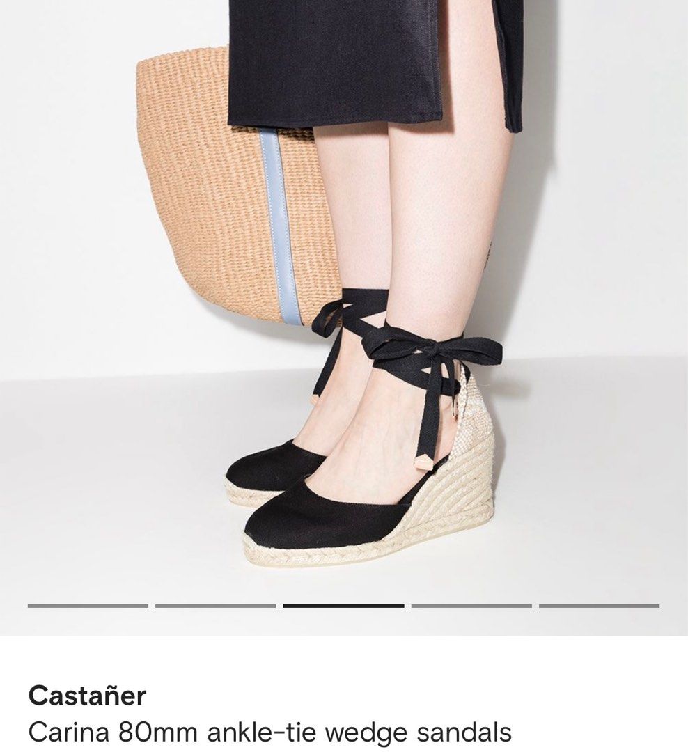 Castaner Carina 80mm ankle tie wedge sandals Women s Fashion