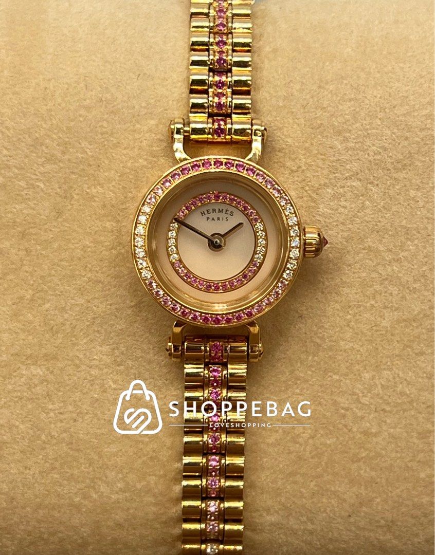 CHEAPEST 2023 BNIB Full 18k Rose Gold Hermes Faubourg 15mm Mini Watch ref FG4.174
