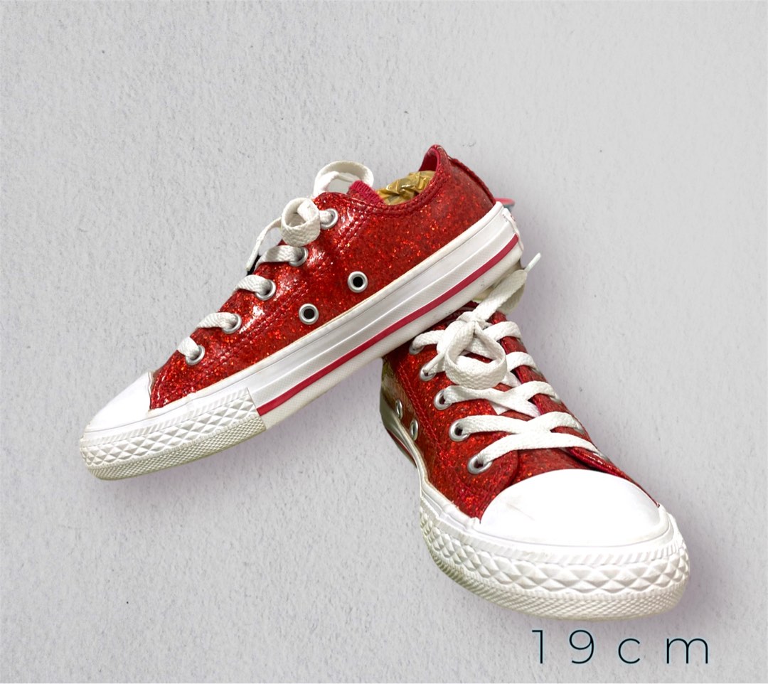 Sparkly red converse shoes best sale