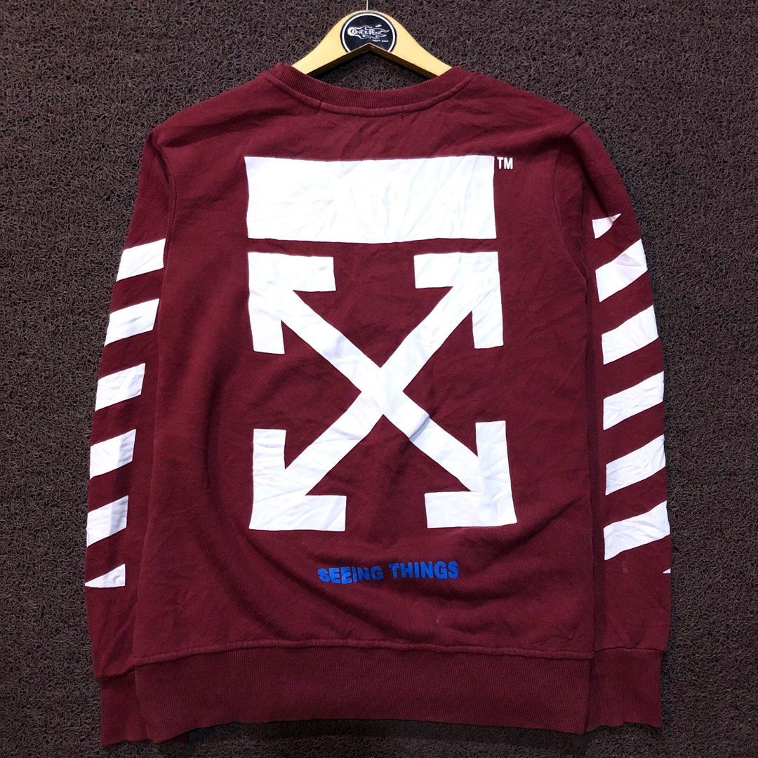 Off white on sale maroon crewneck