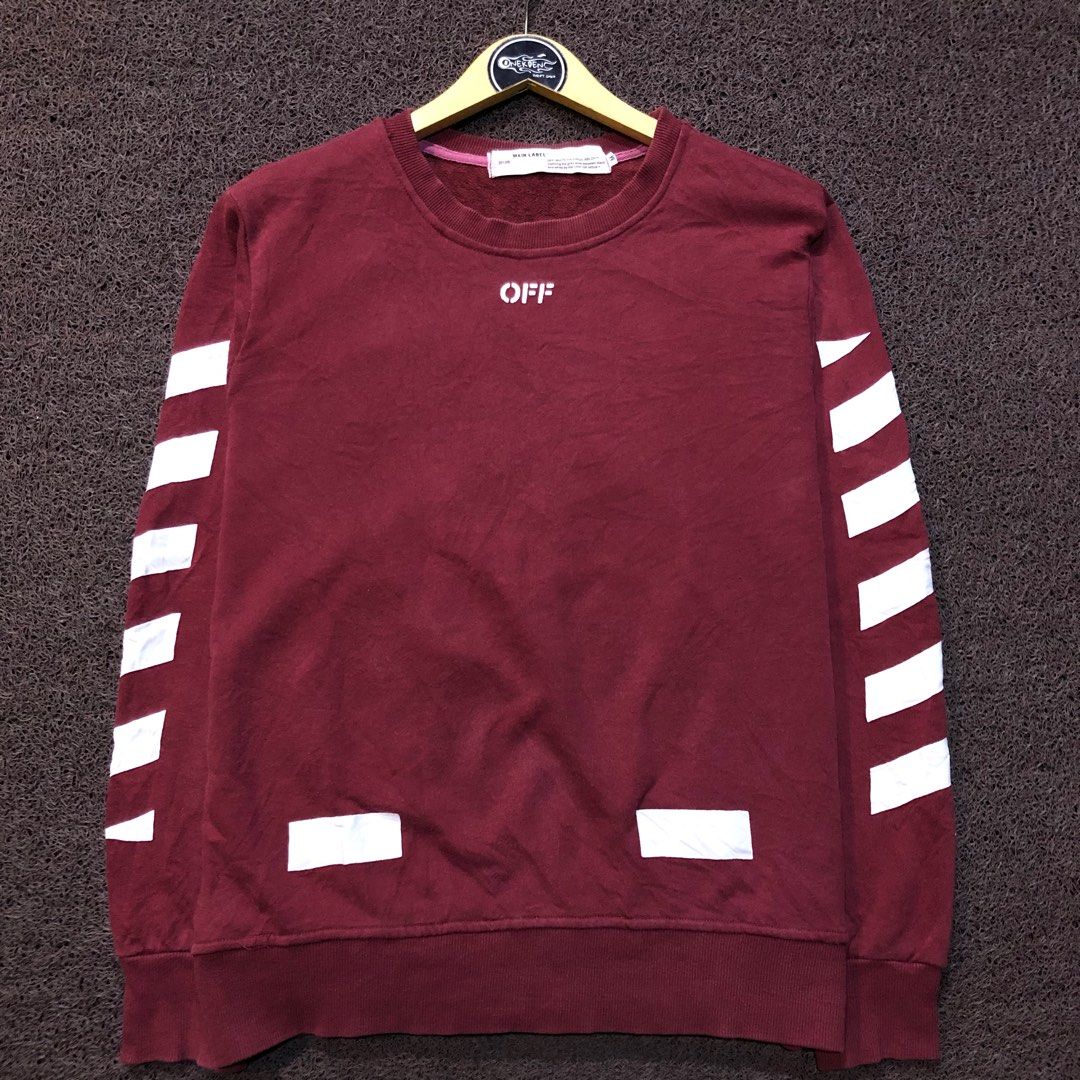Off white shop maroon crewneck