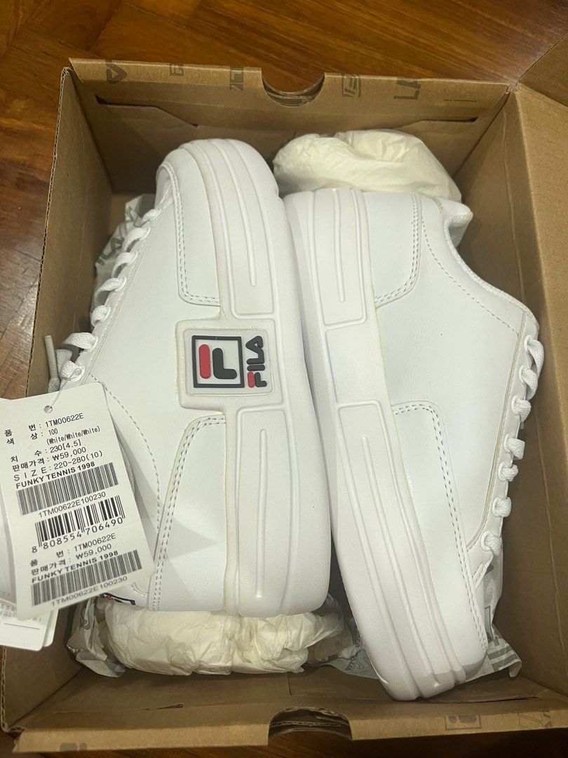 DIRECT FROM KOREA AUTHENTIC FILA WHITE PLATFORM SNEAKERS FUNKY