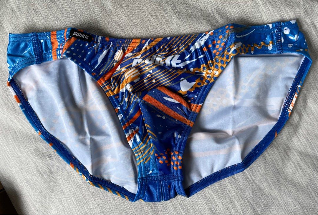 EGDE FRONTIER super low rise bikini underwear, Blue, Men's Fashion