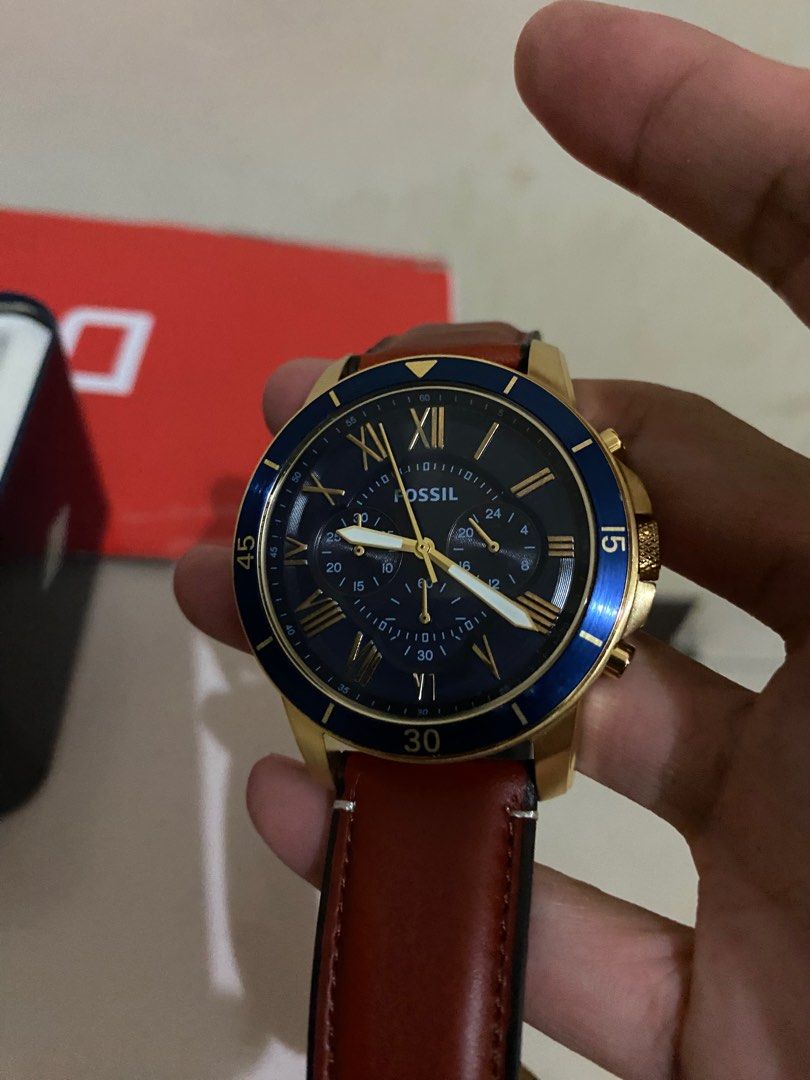 Grant sport chronograph top luggage leather watch