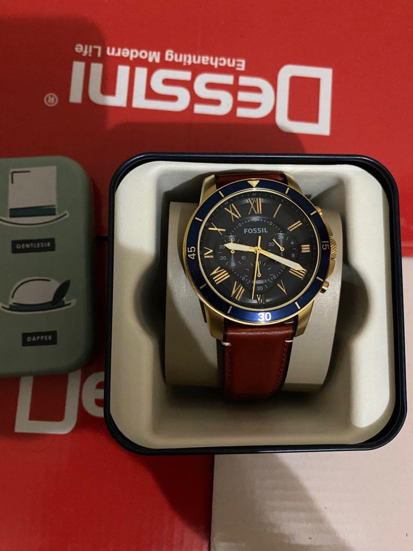 Grant sport chronograph hot sale luggage leather watch