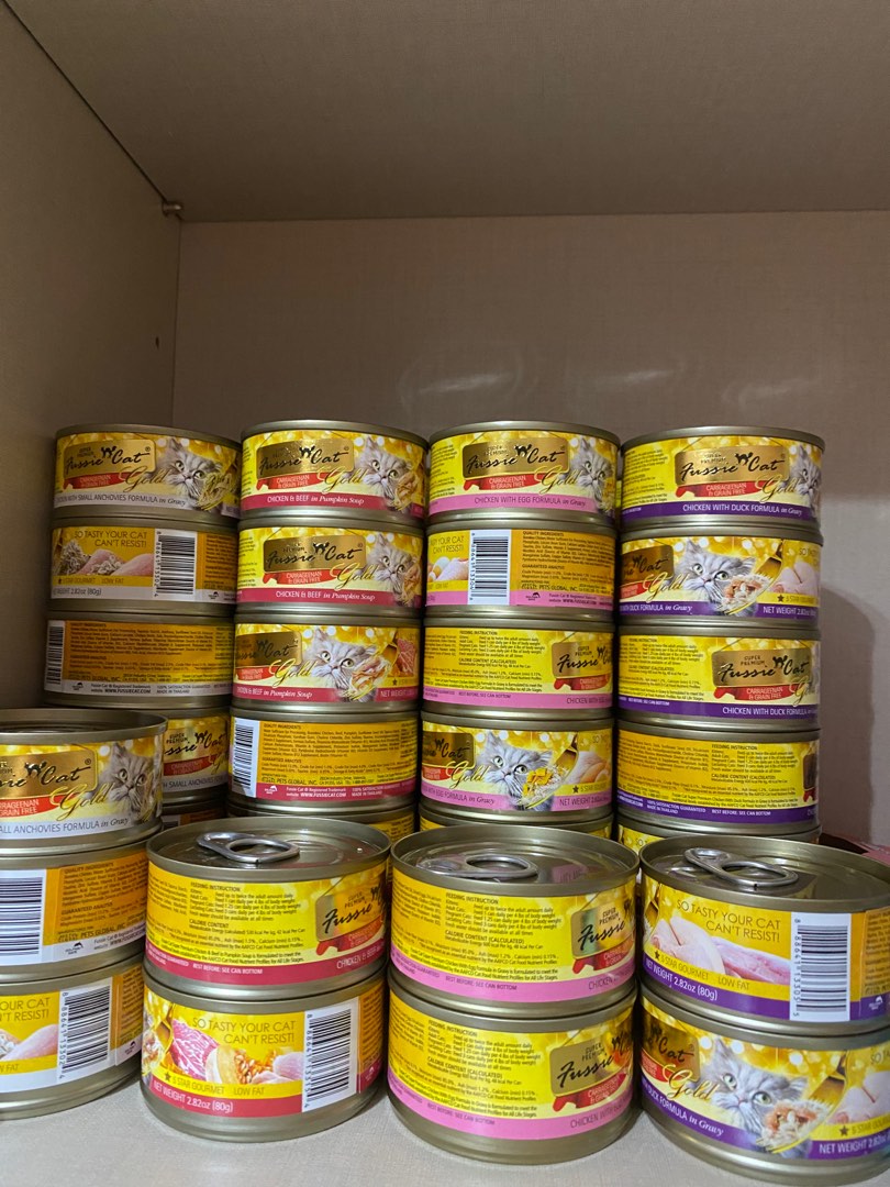 Fussie Cat gold label cat food cans Pet Supplies Pet Food on Carousell