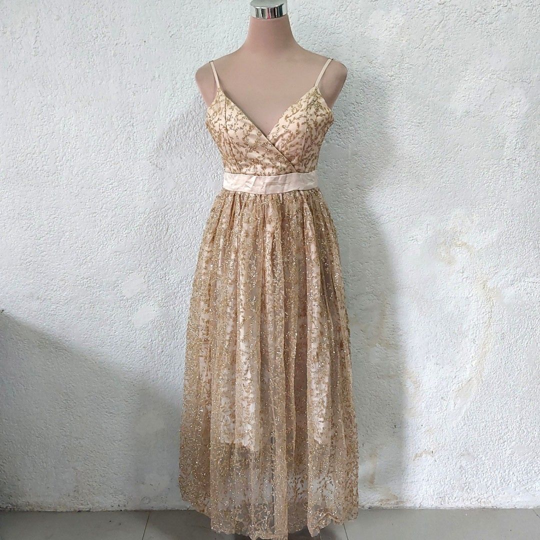 yellow gold evening dress Final Sale Elegant Sweetheart Yellow Evening Dress with Gloves SS586 main image 0