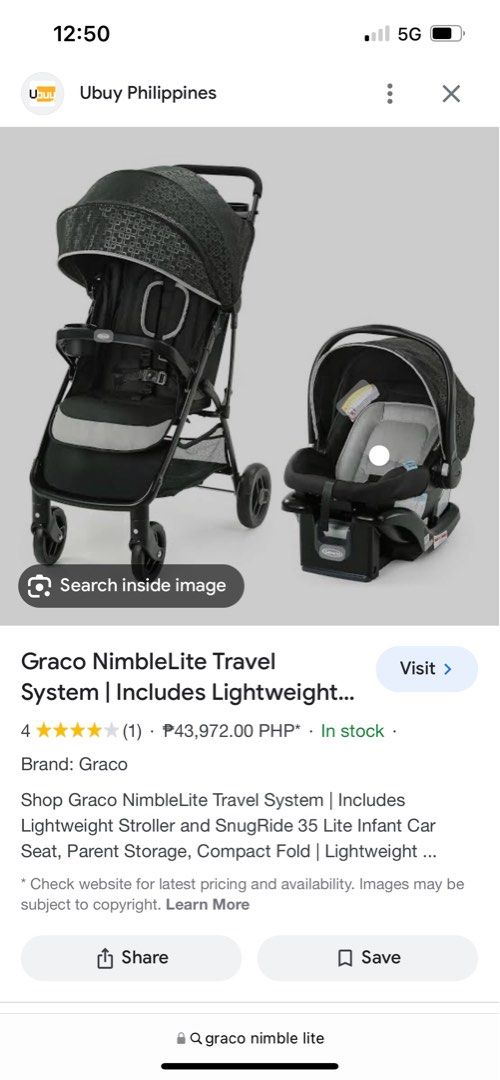 Graco Nimblelite Car seat (Category: Strollers) located in Rodriguez. Submitted by baby_mama2 (Listing ID 1287367643, Image 1). Description: Baby car seat nalang ang available.