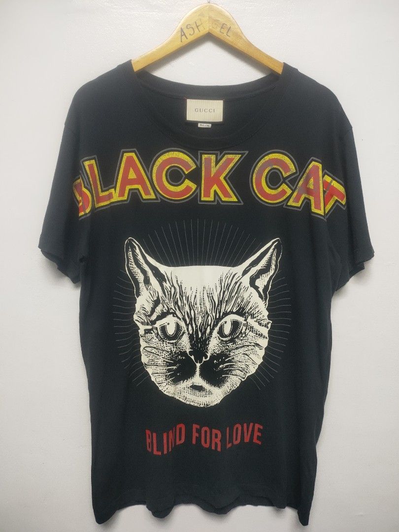 Black cat online t shirt gucci