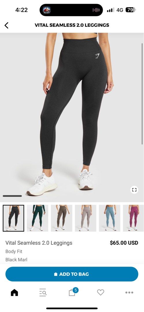 Gymshark Vital Seamless 2.0 Leggings, Women's Fashion, Activewear