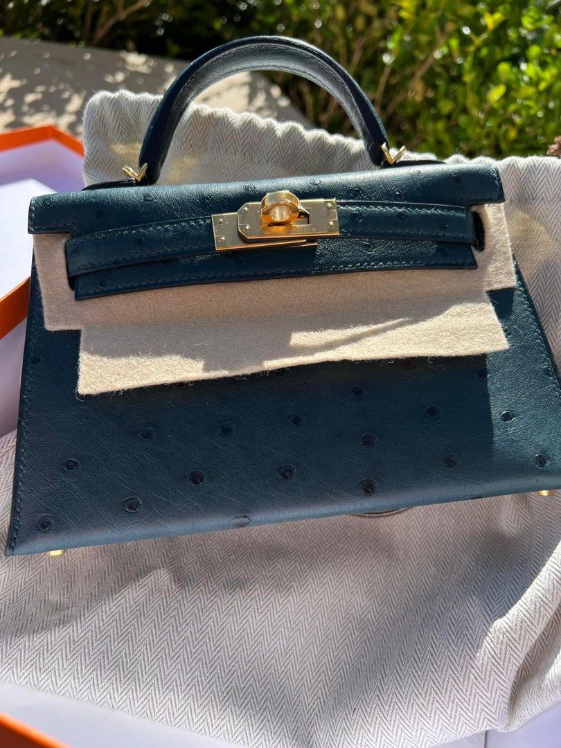 Cobalt ostrich hotsell mini kelly