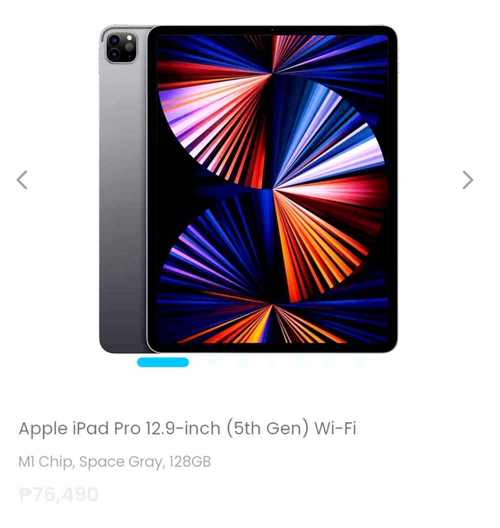 IPAD PRO 5th GENERATION (Category: iPad) located in Makati City. Submitted by darlenc (Listing ID 1287436222, Image 1). Description: Unit is brand new but was only used as demo unit at showroom with no warranty . Original price is P76,490.00 & now I'm selling it for P60,490.00. Complete set with box and charger n flawless and working excellently IPAD PRO 5th Generation..