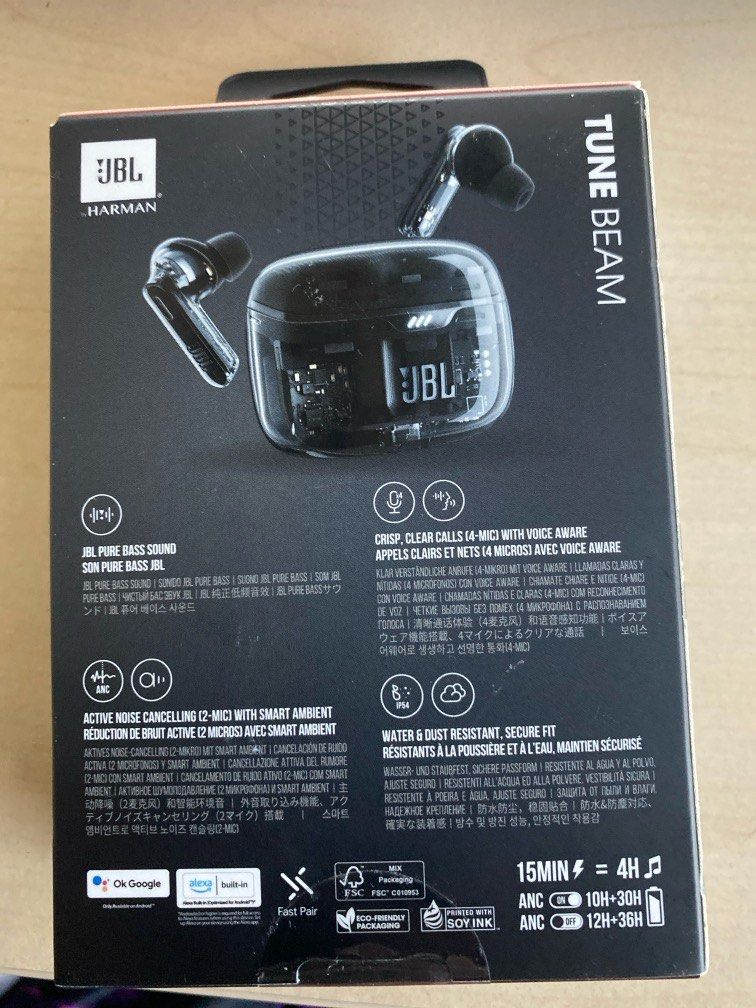 JBL Tune Beam - Ghost Negro - Bluetooth v5.3