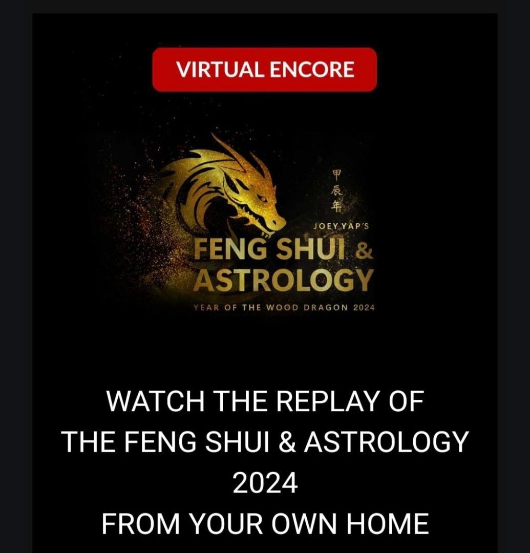 Joey Yap Feng Shui 2024 virtual session, Tickets & Vouchers, Event