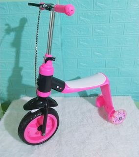 Kids Tricycle 2 in 1 Toddler Balance Bike Scooter Pink