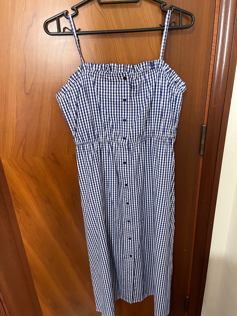 Mango gingham midi dress top