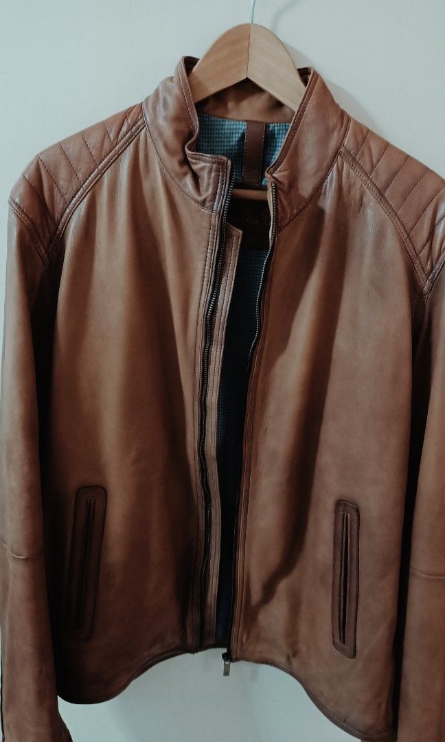Massimo dutti leather coat top