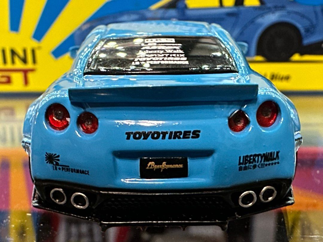 MINI GT 4 LB WORKS Nissan GT-R (R35) Light Blue Type 1, Rear Wing