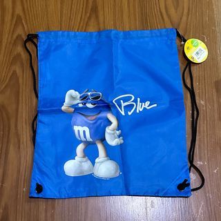 M&M Blue Drawstring Bag