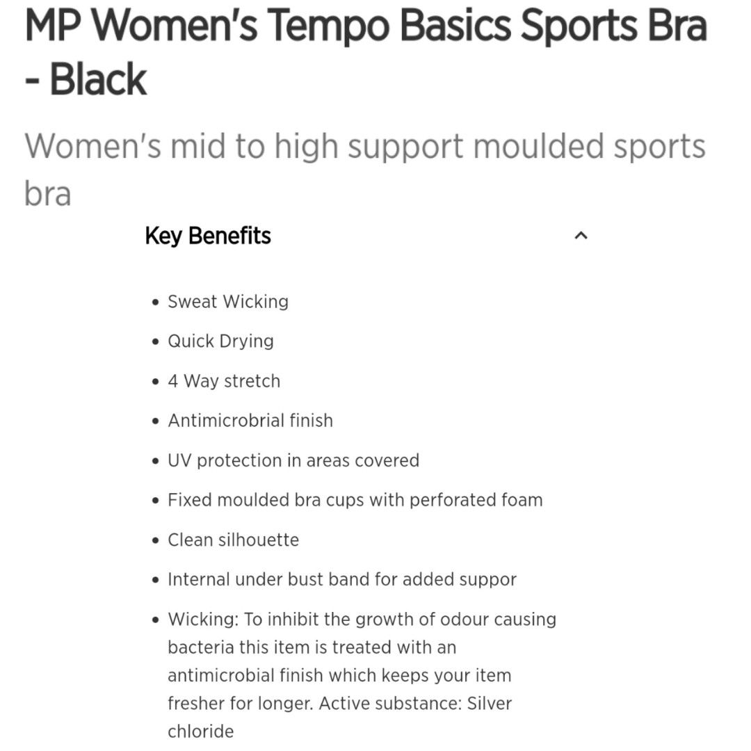 MP Women's Tempo Basics Sports Bra - Black