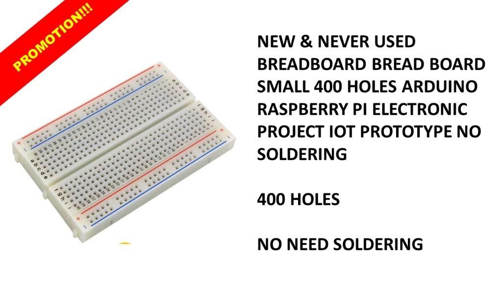 NEW BREADBOARD BREAD BOARD SMALL 400 HOLES ARDUINO RASPBERRY PI ...
