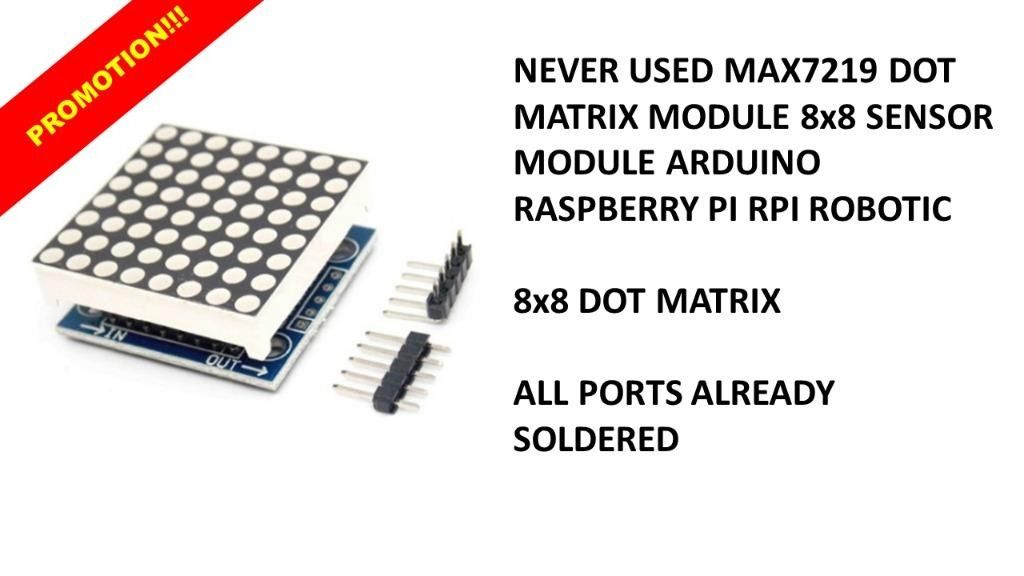 NEW MAX7219 DOT MATRIX MODULE 8x8 SENSOR MODULE ARDUINO RASPBERRY PI ...