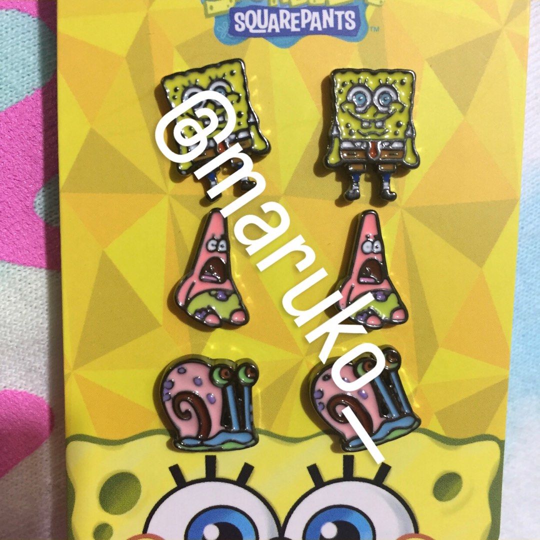 Nickelodeon: Spongebob Squarepants, Patrick Star, and Jellyfish 3-Pack Stud  Earring Set