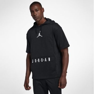 Nike Air Jordon Short Sleeve Basketball Hoodie In Black, 他的時尚