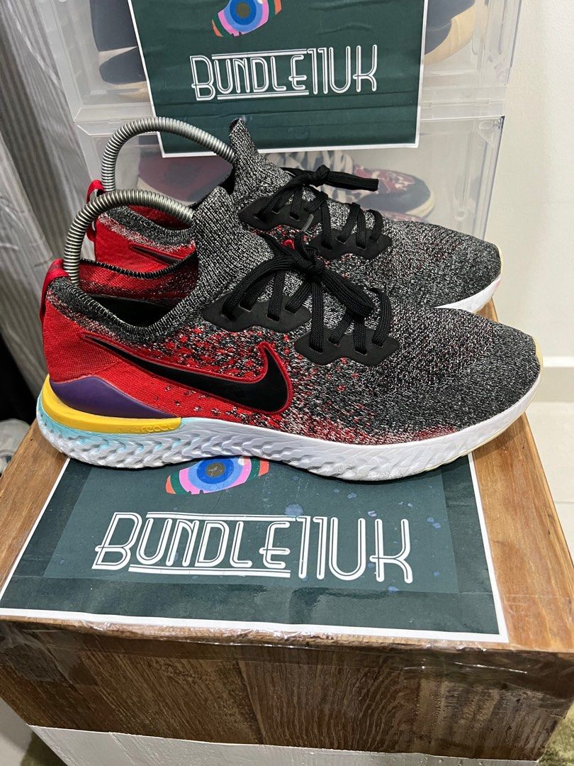 Odyssey react flyknit 2 black university red top