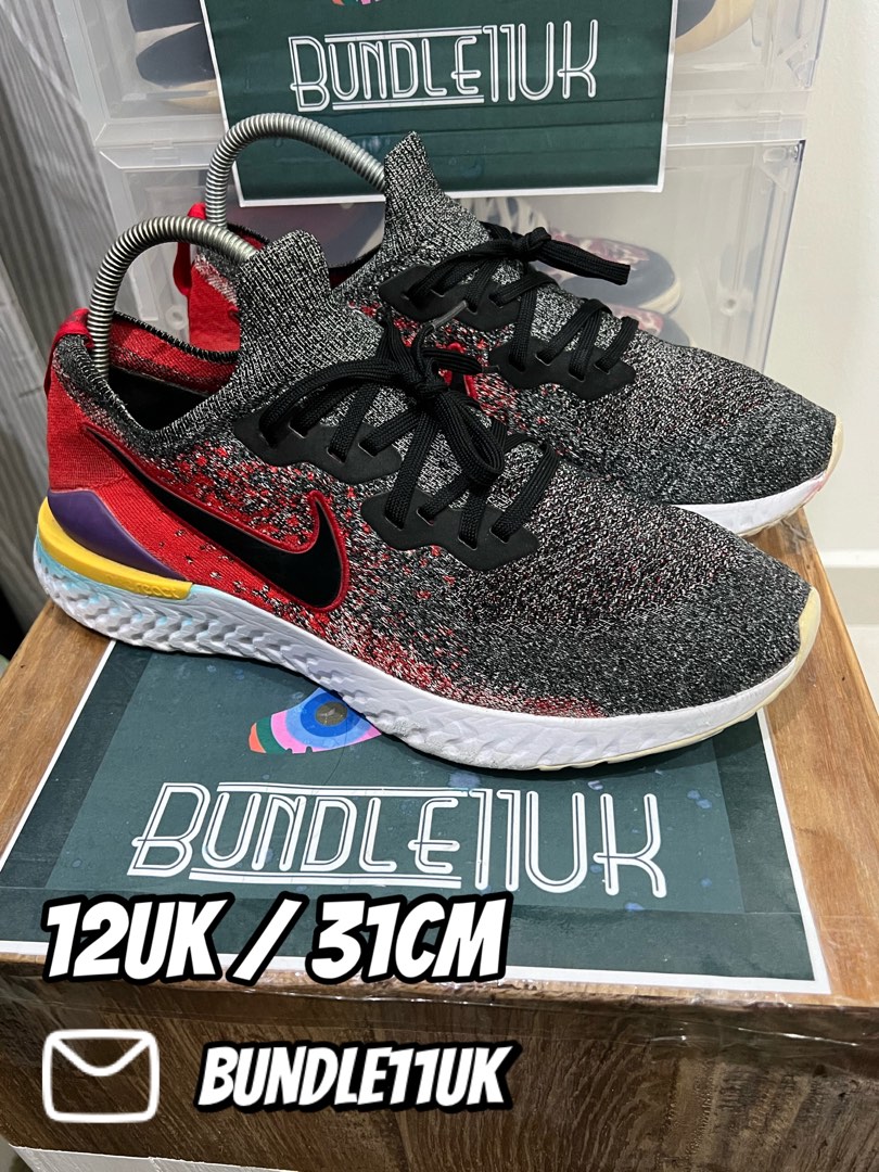 Nike epic react flyknit 2 black hyper jade university red store