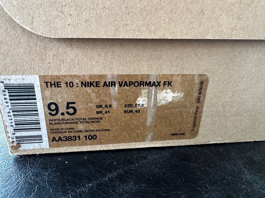 vapormax off white box